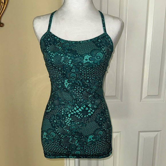 Lululemon Power Y Tank Top Attached Bra No Bra Cup Inserts Discontinued Workout - Picture 1 of 8